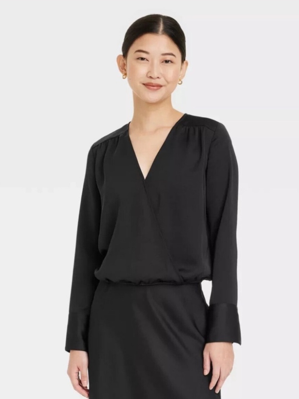 A new Day Faux Wrap Waist top Size Large